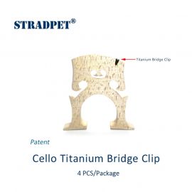 Titanium Cello Bridge Clip in gun gray, 4 pcs set