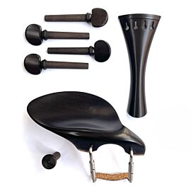 Set Violin Pegs English, Chinrest Strad, Ebony/Ebony