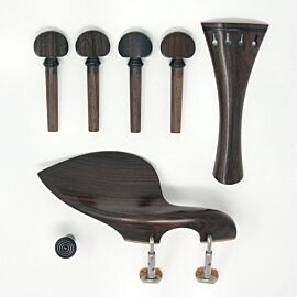 Set Violin Pegs English, Chinrest Tartini, Rosewood/Ebony